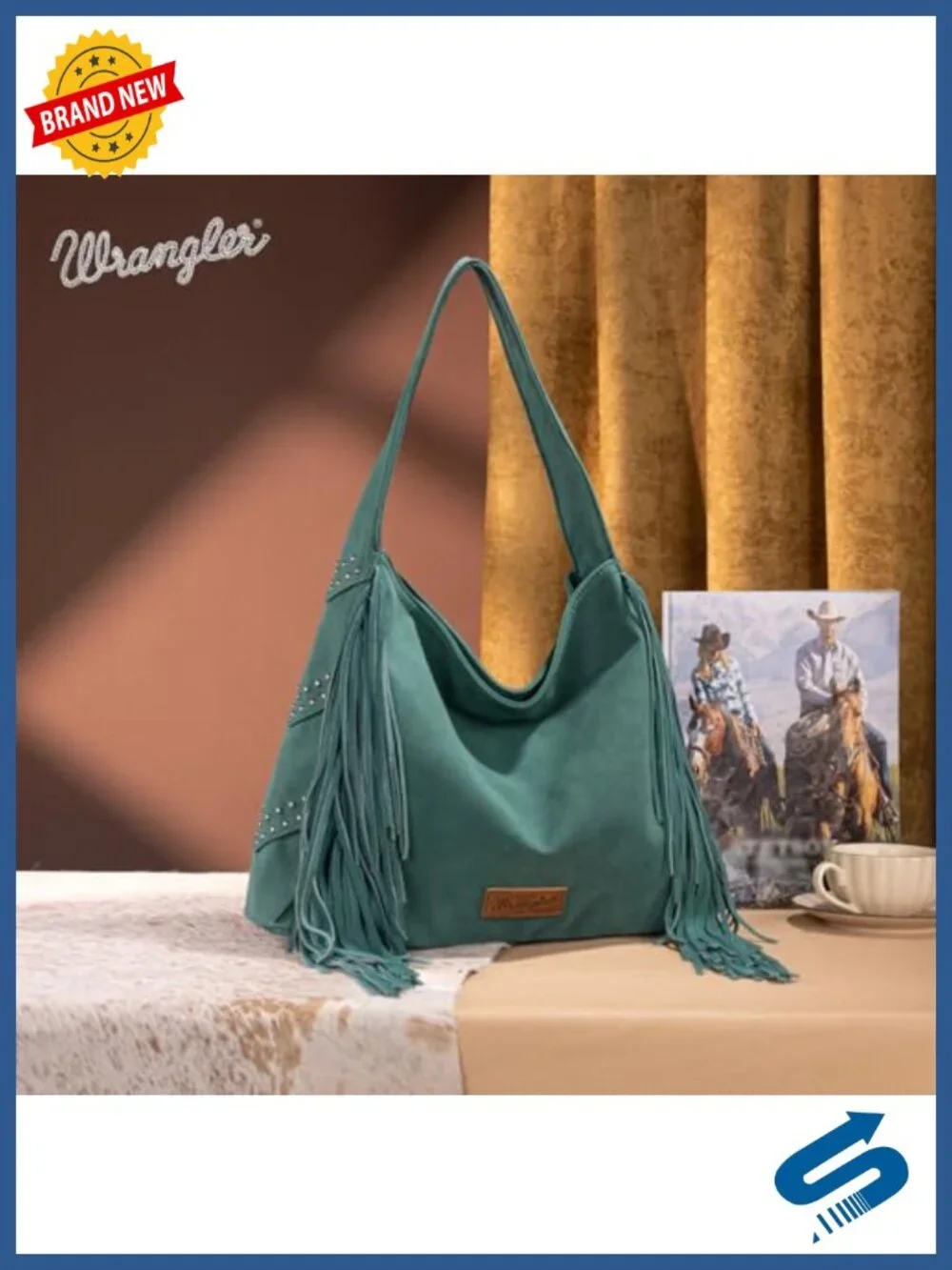 Fringe Suede Hobo Bag with Tassels Western Boho Shoulder Purse